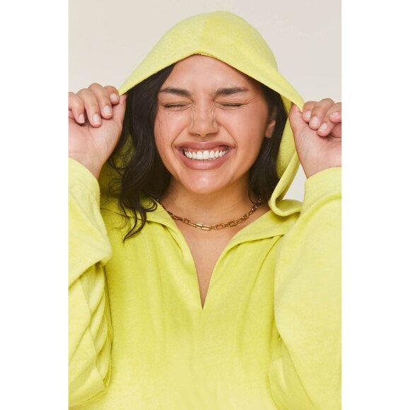 Andie Swim The Hoodie Dress Women's Size Small Honeysuckle Terry Lounge Cover-Up - Picture 5 of 16